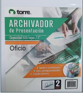  ARCHIVADOR OFICIO C/PRES.BLANCO 2 AROS 2 TORRE 