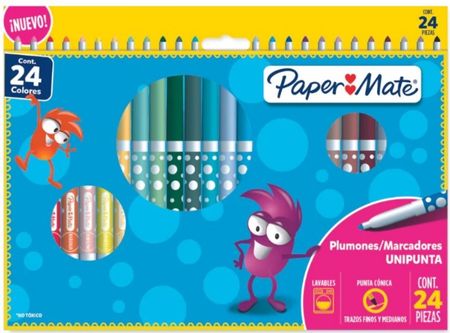  MARCADOR ESTUC X 24 UND PUNTA CONICA PAPER-MATE 