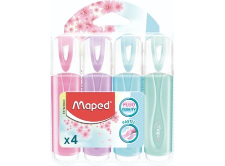  DESTACADOR MAPED PEPS PASTEL X 4 UND 