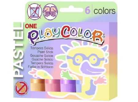  TEMPERA   6 COLORES SOLIDA PLAYCOLOR PASTEL 