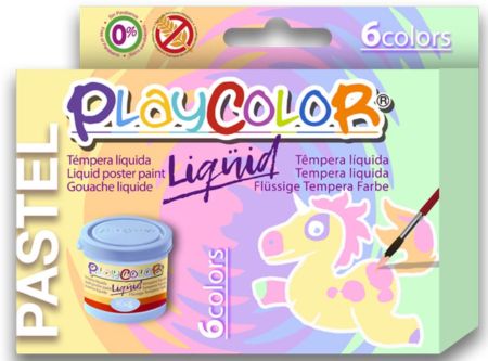  TEMPERA   6 COLORES 40 ML PLAYCOLOR PASTEL 