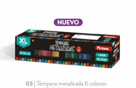  TEMPERA   6 COLORES TORRE METALICA 
