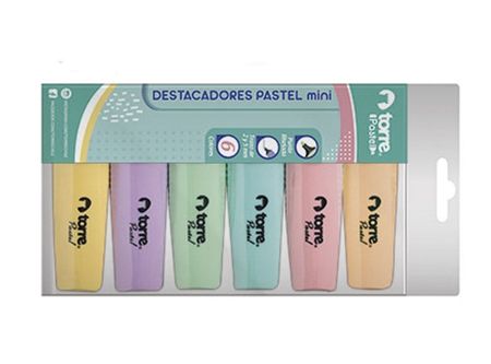  DESTACADOR PASTEL X 6 UND TORRE BL. COLORES 
