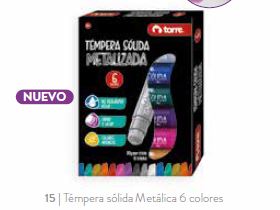  TEMPERA   6 COLORES SOLIDA TORRE METALICA 