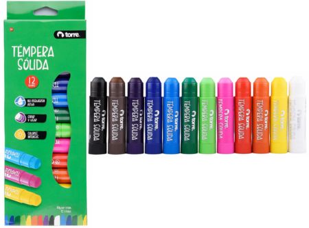  TEMPERA  12 COLORES SOLIDA TORRE 