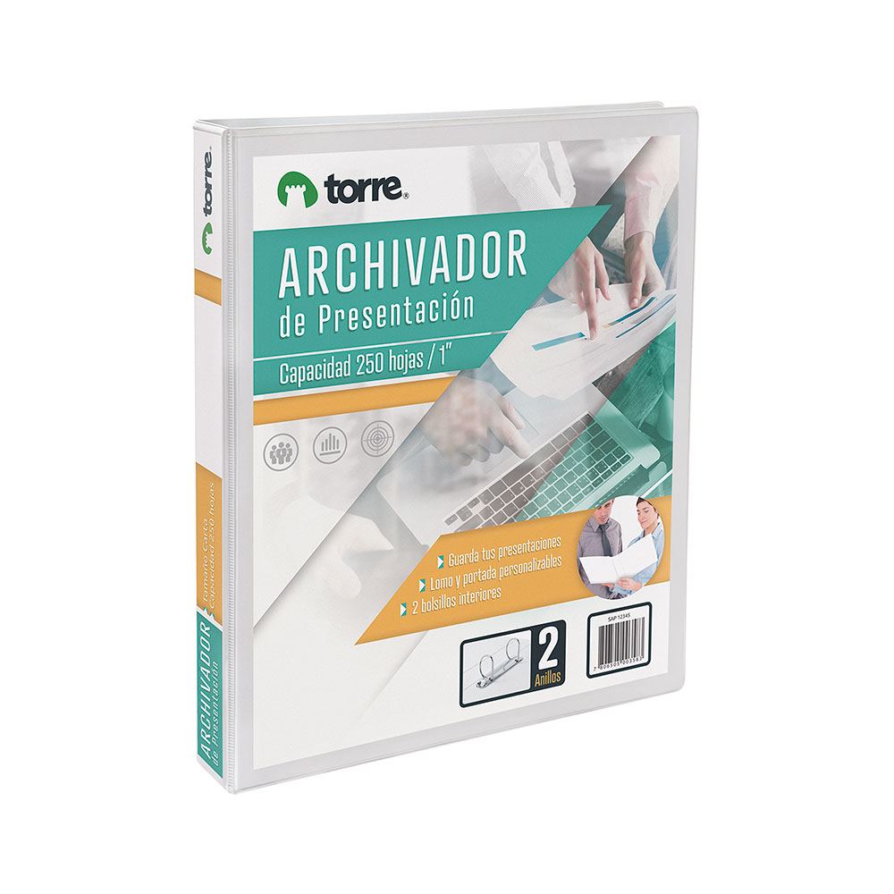  ARCHIVADOR A4 C/PRES BLANCO 2 AROS 1 PULGADA TORRE 