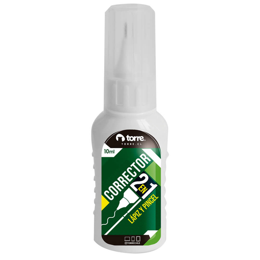  CORRECTOR LIQUIDO 2 EN 1 10 ML TORRE 