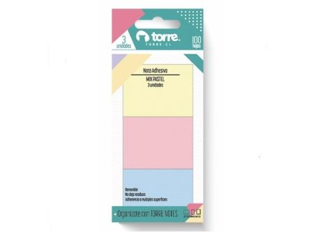  NOTA ADHE TORRE 100 HJ BL MIX PASTEL 3 COLORES 