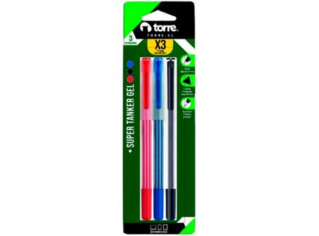  BOLIGRAFO 0.5 MM TORRE SUPER TANKER SET 3 AZ/NG/RJ 