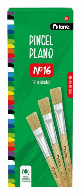  PINCEL PLANO N/16 DP X 12 UND TORRE 
