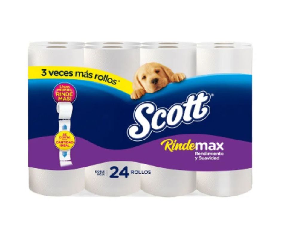  PAPEL HIG. 24 ROLLOS 22 MT H/D SCOTT RINDEMAX 