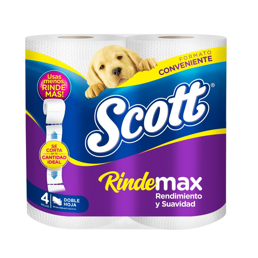  PAPEL HIG. 4 ROLLOS 22 MT H/D SCOTT RINDEMAX 