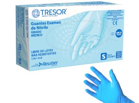  GUANTES QUIR.NITRILO 100 UN S/POLVO TRSOR T/S 
