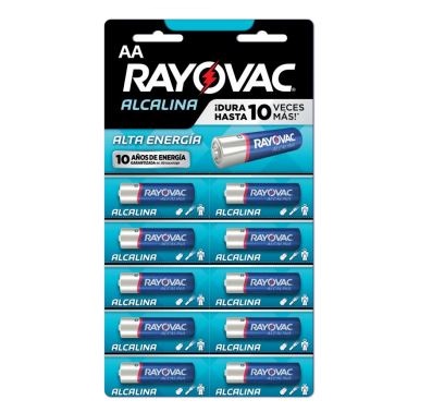  PILA ALCALINA AA X 10 UN RAYOVAC TIRA 