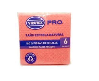  PANO ESPONJA ABSORB. VIRUTEX ROSADO 6 UN PRO 