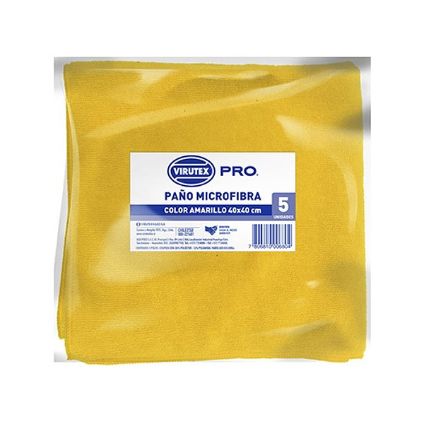  PANO MICROFIBRA VIRUTEX 40 X 40 5UN AMARI 