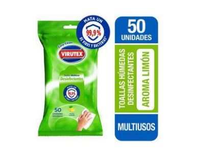  TOALLA DESINF VIRUTEX 50 UN LIMON FLOWPACK MULTIUS 