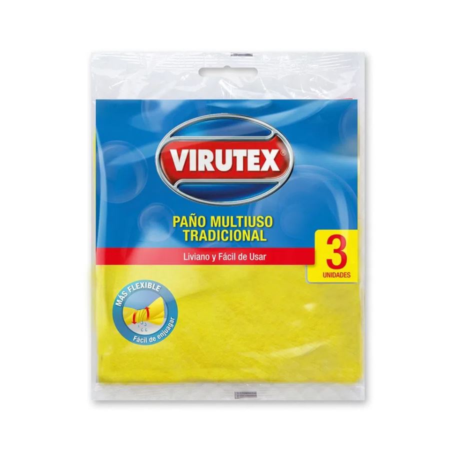  PANO MULTIUSO VIRUTEX X 3 UN. CLASICA 20 X 20 