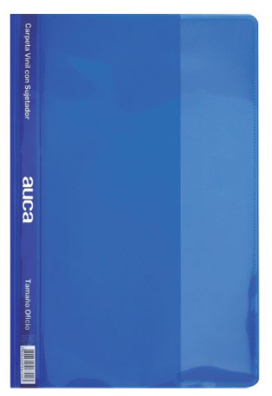 CARPETA VINIL C/SUJET OFICIO AZUL AUCA 