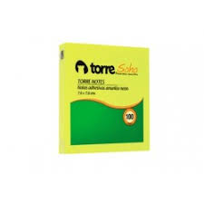  NOTA ADHE TORRE 100 HJ 7.6X7.6 CM AMARILLO NEON 