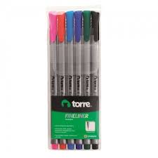  BOLIGRAFO FINELINER  6 COLORES BLISTER TORRE 