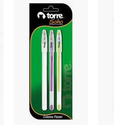  LAPIZ GEL 0.8 MM TORRE COLORES PASTEL X 3 BLISTER 