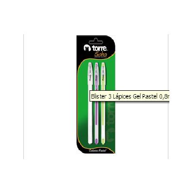  LAPIZ GEL 0.8 MM TORRE COLORES NEON X 3 BLISTER 