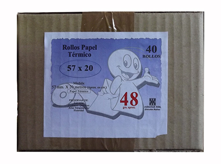  ROLLO TERMICO  57MM X 20 MT X 40UN 48GR MILLANTUE 