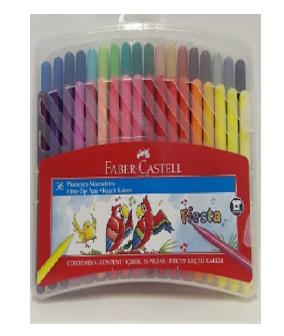  MARCADOR ESTUC X 36 UND FIESTA RIGIDO FABER CASTEL 