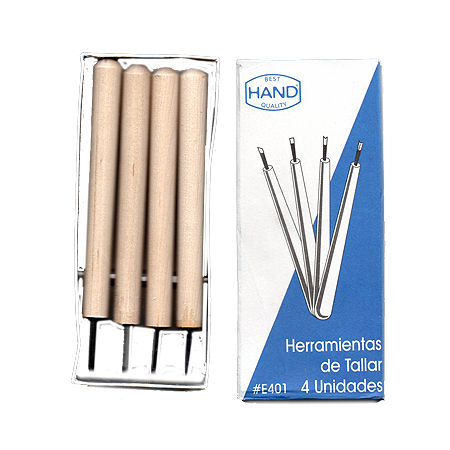  HERRAMIENTA P/TALLAR MADERA GUBIAS METAL 4 UN HAND 