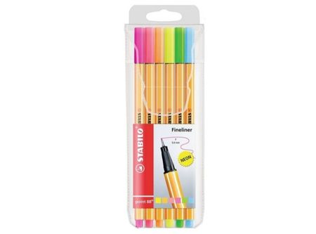  LAPIZ FIBRA 6 COLORES NEON STABILO** 