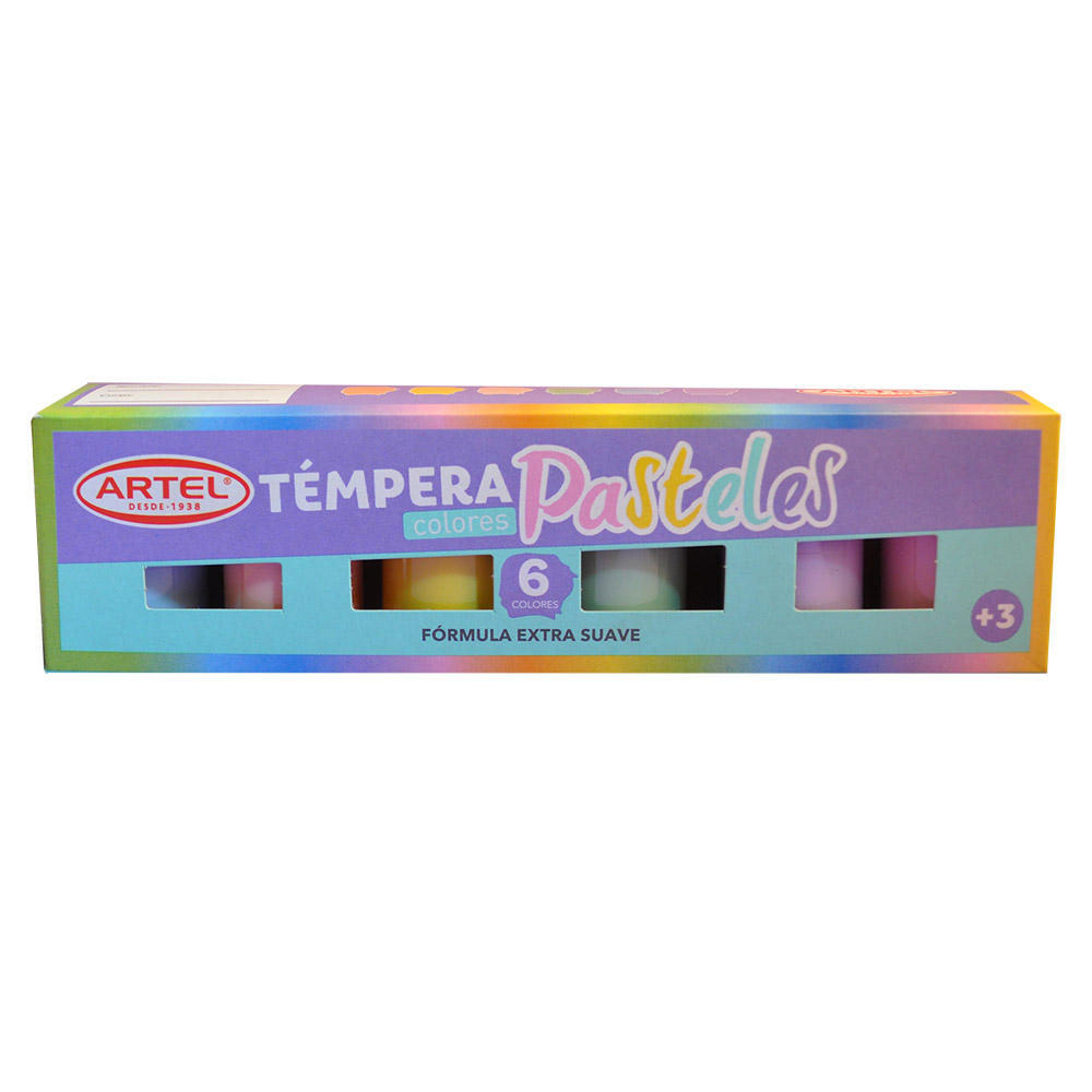  TEMPERA   6 COLORES PASTEL ARTEL 