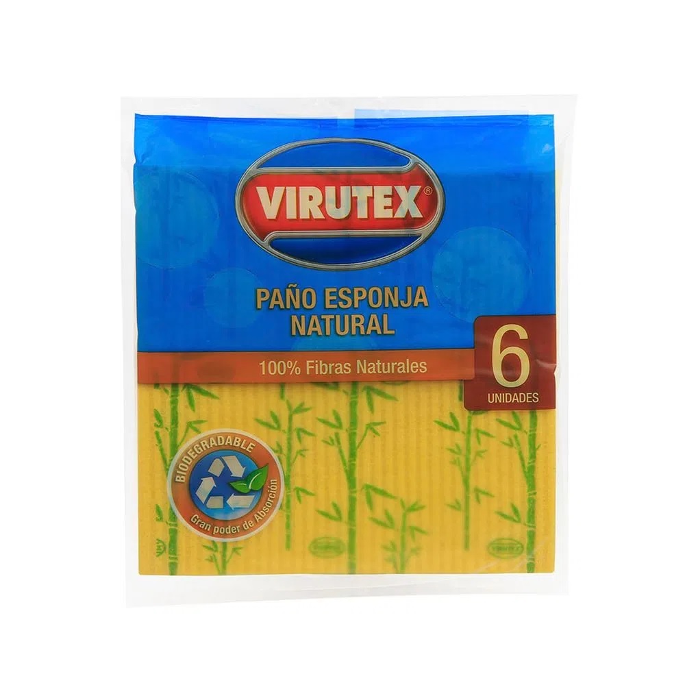  PANO ESPONJA ABSORB. VIRUTEX CLASICA 6 UN NATURAL 