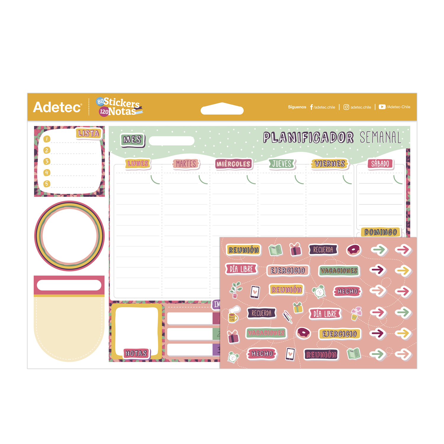  PLANIFICADOR PARA ESCRITORIO SEMANAL ADETEC 30HJ 