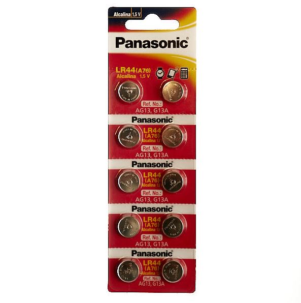  PILA ALCALINA LR44/2B5 X 10 UN PANASONIC 