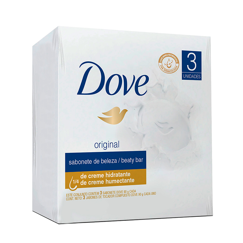  JABON TOCADOR 90 GR PQ 3 UN DOVE ORIGINAL 