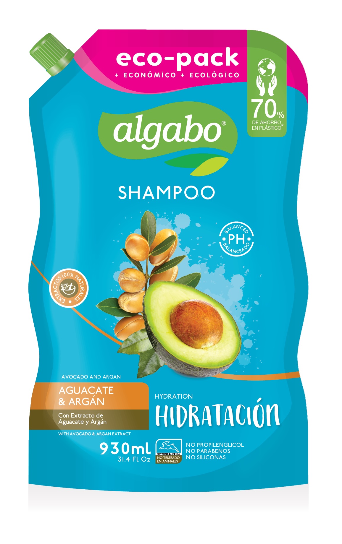  SHAMPOO 930 ML ALGABO TARRO AGUACATE/ARGAN 