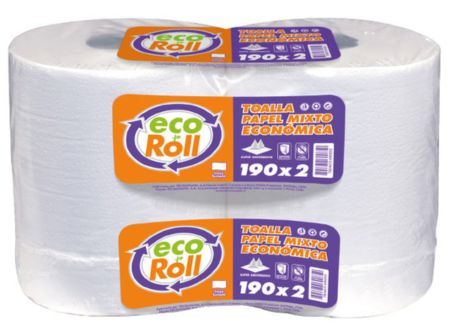  TOALLA PAPEL 2 ROLL 190 MT ECOROLL H/S 