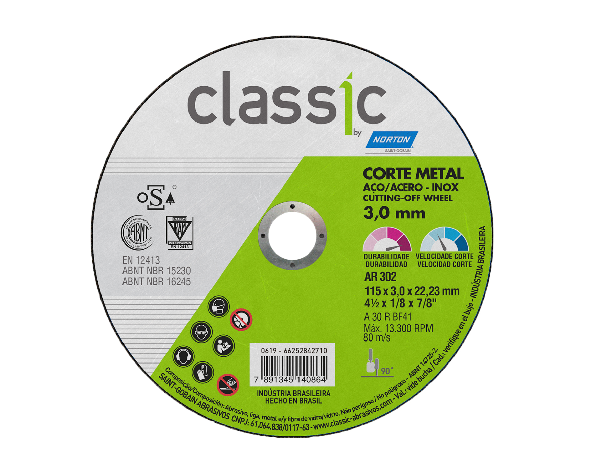  DISCO CORTE ACERO INOX 25UN CLASSIC 115X3X22.23M 