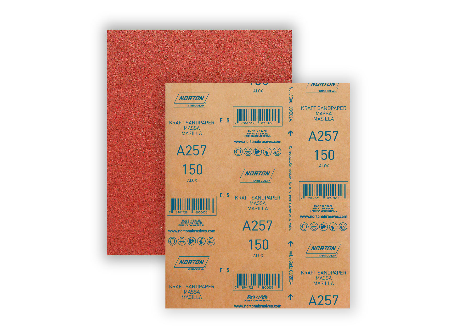  LIJA MASILLA A-257 SECO 225X275MM G150 50UN NORTON 