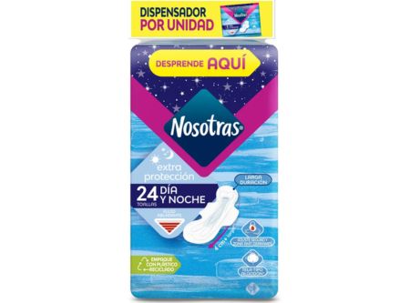 TOALLA HIG. NOSOTRAS EXTRAPROTE.DIA/NOCHE DISP.X24 