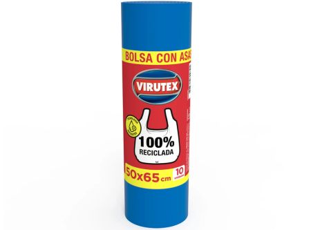  BOLSA BASURA C/ASAS 50 X 65 10 UN VIRUTEX 