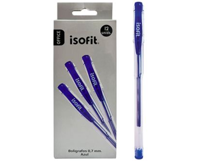  LAPIZ GEL 0.7 MM ISOFIT X 12 UND P.FIN AZUL 