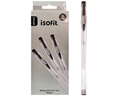  LAPIZ GEL 0.7 MM ISOFIT X 12 UND P.FIN NEGRO 