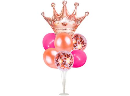  SET CENTRO MESA CORONA + GLOBOS ROSE GLOBOMANIA 