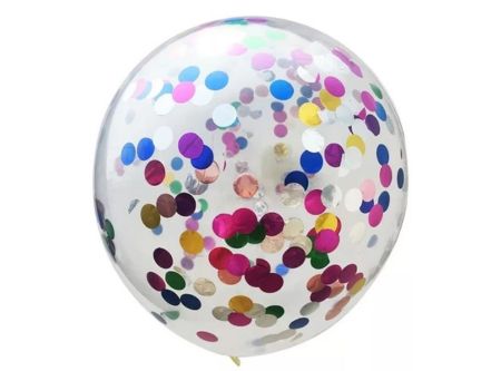  GLOBOS N 12 CONFETTI ARCOIRIS CRISTAL 