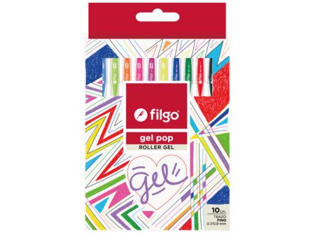  BOLIGRAFO GEL 0.7 FILGO X 10 UND CLASICO Y FLUOR 