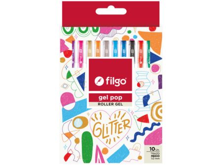  BOLIGRAFO GEL 0.7 FILGO X 10 UND GLITTER 