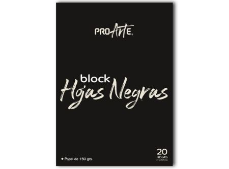  CROQUERA PAPEL NEGRO 20X29CM 20HJ 180GRS PROARTE 