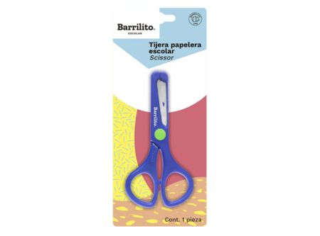  TIJERA ESCOLAR P/REDONDA 12.5CM BARRILITO 